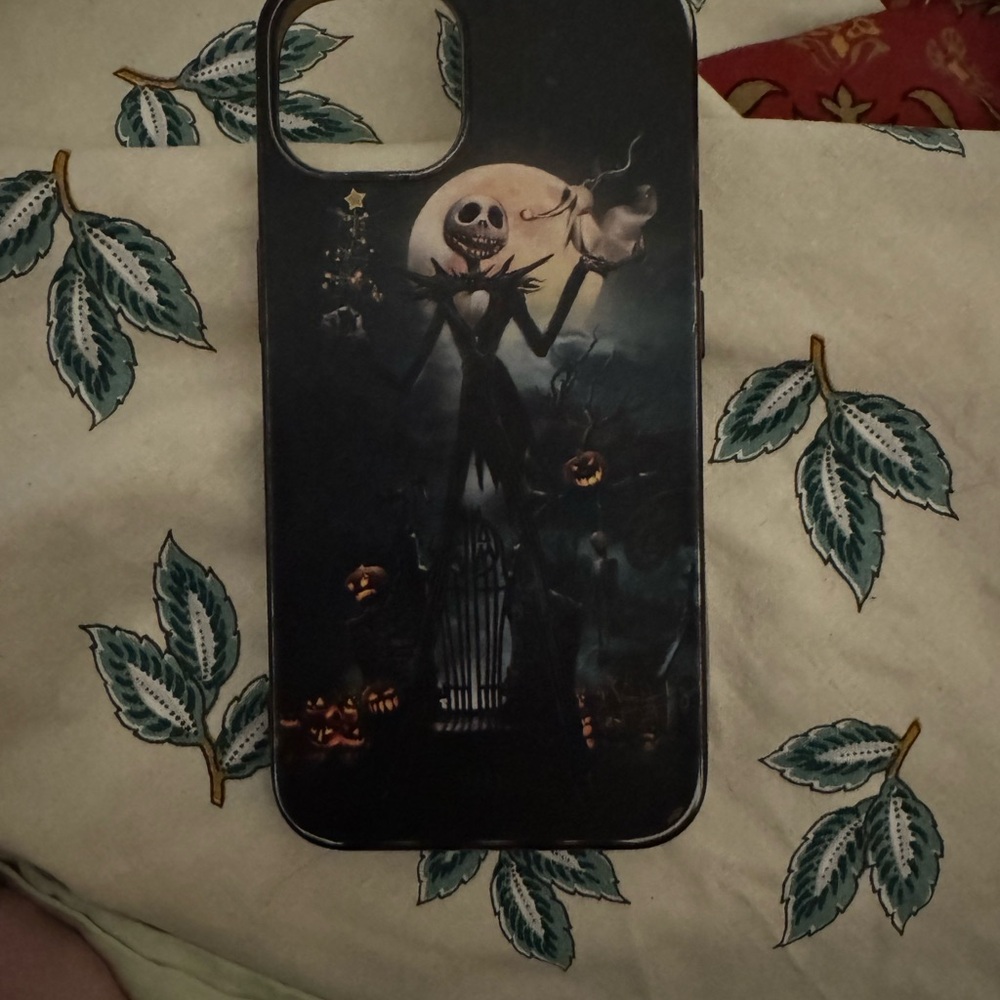 Spooky Black Phone Case with Halloween Design